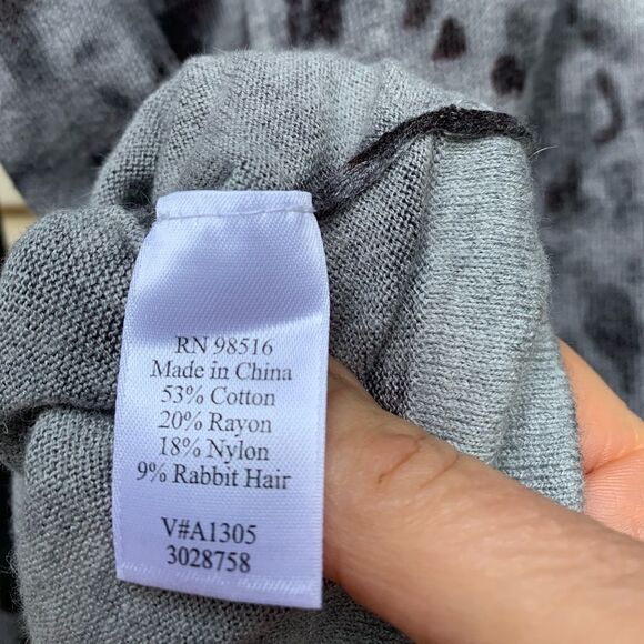 Coldwater Creek dark/light grey tiedye sweather, front buttons, long sleeves, 2X - Picture 6 of 8